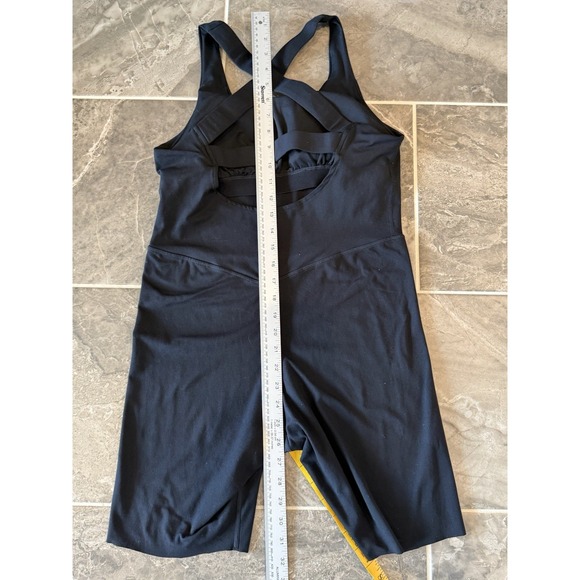 Sage Women's Black Romper Jumpsuit Sz L Activewear Built In Bra Razorback Straps - Picture 12 of 15